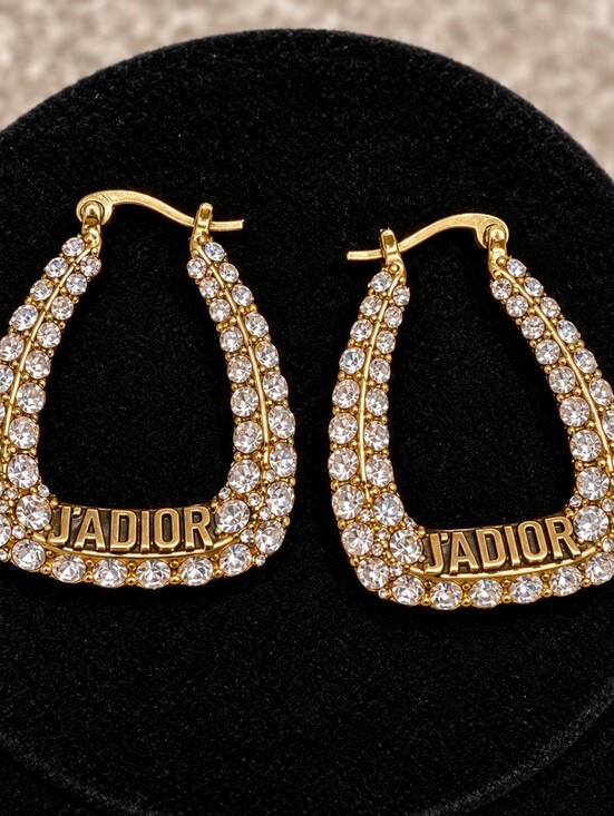 Dior Jewelry - J'Adior Crystal-Embellished Gold Hoop Earrings